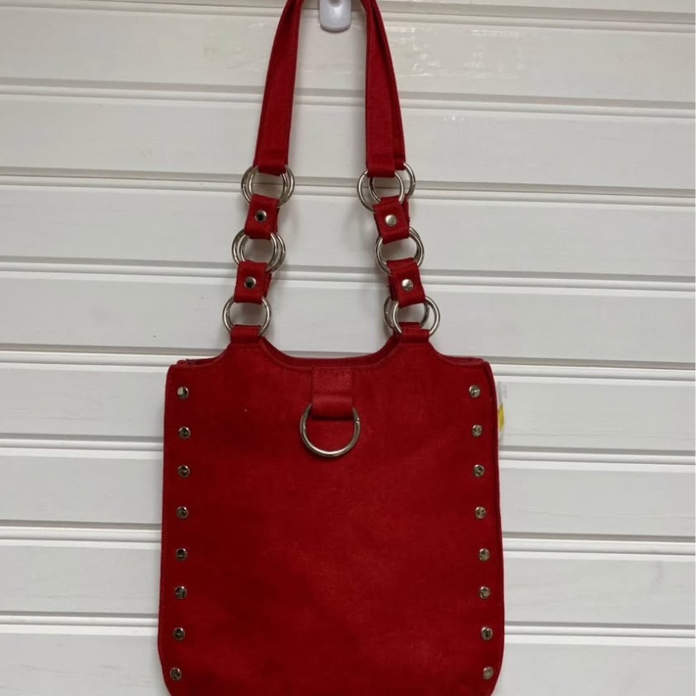 Soul by Curve (Liz Clairborne) Small Shoulder Bag Red Suede w/ Silvertone Hdw